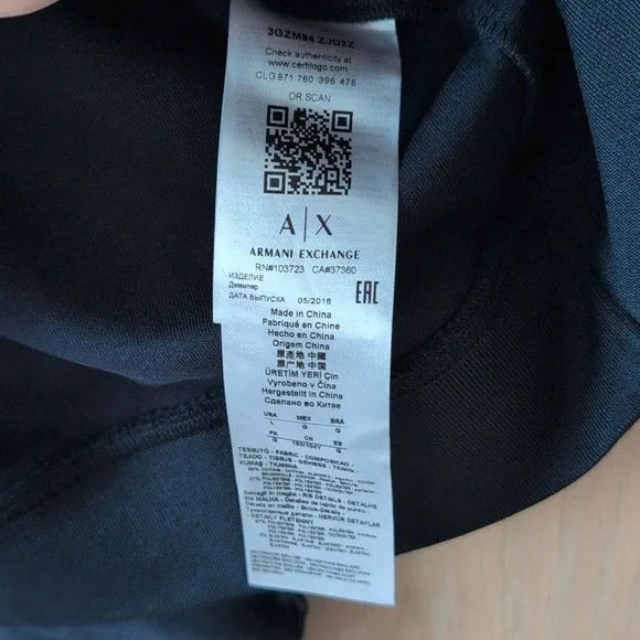 Armani Exchange Charcoal Crewneck Sweatshirt - Picture 6 of 7